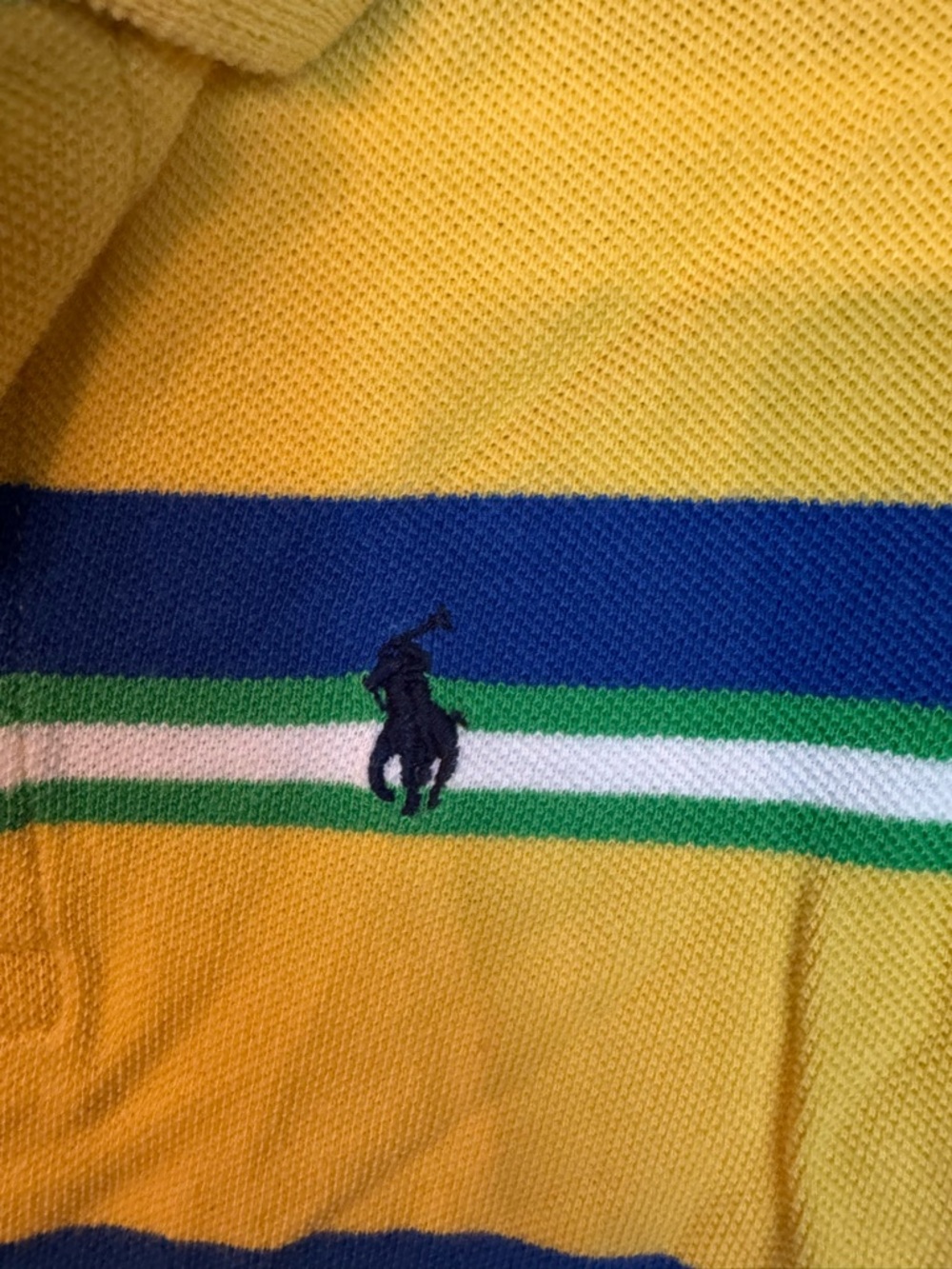 Toddler Boys Polo by Ralph Lauren Yellow Striped Polo Shirt 3T - Picture 3 of 4